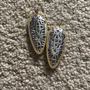 Kendra Scott Gold/Silver Filigree Sadie Earrings